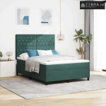 Box spring krevet Tamnozelena 140 x 190 cm tkanina