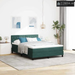Box spring krevet Tamnozelena 160 x 200 cm Baršun - Tamnozelena 160 x