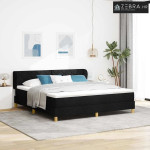 Box spring krevet s uzglavljem Crna 180 x 200 cm tkanina - Crna 180 x