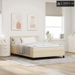 Box spring krevet s uzglavljem Krema 140 x 190 cm tkanina - Krema 140