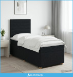 Boxspring krevet s madracem Crna 100 x 200 cm Tkanina - NOVO