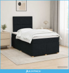 Boxspring krevet s madracem Crna 120 x 190 cm Tkanina - NOVO
