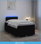 Boxspring krevet s madracem Crna 120 x 190 cm Tkanina - NOVO