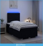 Boxspring krevet s madracem Crna 120 x 200 cm Tkanina - NOVO