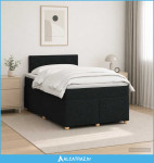 Boxspring krevet s madracem Crna 120 x 200 cm Tkanina - NOVO