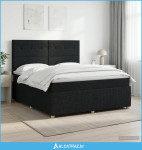 Boxspring krevet s madracem Crna 140 x 190 cm Tkanina - NOVO