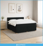 Boxspring krevet s madracem Crna 140 x 190 cm Tkanina - NOVO