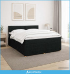 Boxspring krevet s madracem Crna 140 x 190 cm Tkanina - NOVO