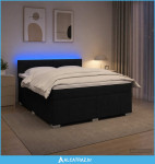Boxspring krevet s madracem Crna 140 x 190 cm Tkanina - NOVO