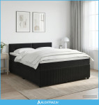 Boxspring krevet s madracem Crna 140 x 200 cm Baršun - NOVO