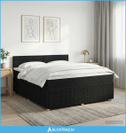 Boxspring krevet s madracem Crna 140 x 200 cm Tkanina - NOVO