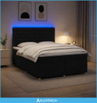 Boxspring krevet s madracem Crna 140 x 200 cm Tkanina - NOVO