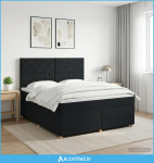 Boxspring krevet s madracem Crna 140 x 200 cm Tkanina - NOVO