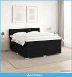 Boxspring krevet s madracem Crna 140 x 200 cm Tkanina - NOVO