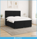 Boxspring krevet s madracem Crna 160 x 200 cm Baršun - NOVO