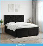 Boxspring krevet s madracem Crna 160 x 200 cm Baršun - NOVO
