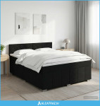 Boxspring krevet s madracem Crna 160 x 200 cm Tkanina - NOVO