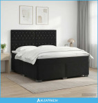 Boxspring krevet s madracem Crna 180 x 200 cm Baršun - NOVO