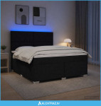 Boxspring krevet s madracem Crna 180 x 200 cm Tkanina - NOVO