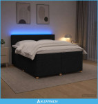 Boxspring krevet s madracem Crna 200 x 200 cm Tkanina - NOVO