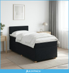Boxspring krevet s madracem Crna 80 x 200 cm Tkanina - NOVO