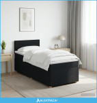 Boxspring krevet s madracem Crna 80 x 200 cm Tkanina - NOVO