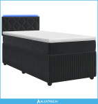 Boxspring krevet s madracem Crna 90 x 190 cm Baršun - NOVO