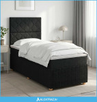 Boxspring krevet s madracem Crna 90 x 190 cm Tkanina - NOVO