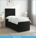 Boxspring krevet s madracem Crna 90 x 200 cm Baršun - NOVO