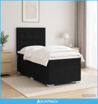 Boxspring krevet s madracem Crna 90 x 200 cm Tkanina - NOVO