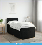 Boxspring krevet s madracem Crna 90 x 200 cm Tkanina - NOVO