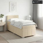 Boxspring krevet s madracem Krem 100 x 200 cm Tkanina - Krem 100 x 200