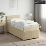 Boxspring krevet s madracem Krem 100 x 200 cm Tkanina - Krem 100 x 200