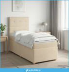 Boxspring krevet s madracem Krem 100 x 200 cm Tkanina - NOVO