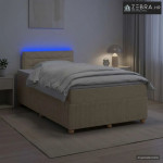 Boxspring krevet s madracem Krem 120 x 190 cm Tkanina - Krem 120 x 190