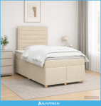 Boxspring krevet s madracem Krem 120 x 190 cm Tkanina - NOVO