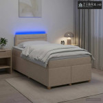Boxspring krevet s madracem Krem 120 x 200 cm Tkanina - Krem 120 x 200