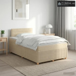 Boxspring krevet s madracem Krem 120 x 200 cm Tkanina - Krem 120 x 200