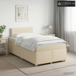 Boxspring krevet s madracem Krem 120 x 200 cm Tkanina - Krem 120 x 200