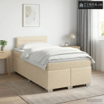 Boxspring krevet s madracem Krem 120 x 200 cm Tkanina - Krem 120 x 200