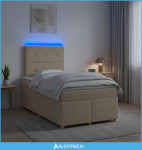 Boxspring krevet s madracem Krem 120 x 200 cm Tkanina - NOVO