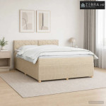 Boxspring krevet s madracem Krem 140 x 190 cm Tkanina - Krem 140 x 190