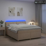 Boxspring krevet s madracem Krem 140 x 200 cm Tkanina - Krem 140 x 200