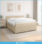 Boxspring krevet s madracem Krem 140 x 200 cm Tkanina - NOVO
