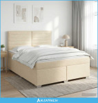 Boxspring krevet s madracem Krem 180 x 200 cm Tkanina - NOVO