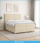 Boxspring krevet s madracem Krem 200 x 200 cm Tkanina - NOVO