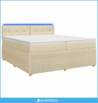 Boxspring krevet s madracem Krem 200 x 200 cm Tkanina - NOVO