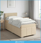 Boxspring krevet s madracem Krem 80 x 200 cm Tkanina - NOVO