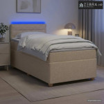 Boxspring krevet s madracem Krem 90 x 200 cm Tkanina - Krem 90 x 200 c