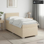 Boxspring krevet s madracem Krem 90 x 200 cm Tkanina - Krem 90 x 200 c
